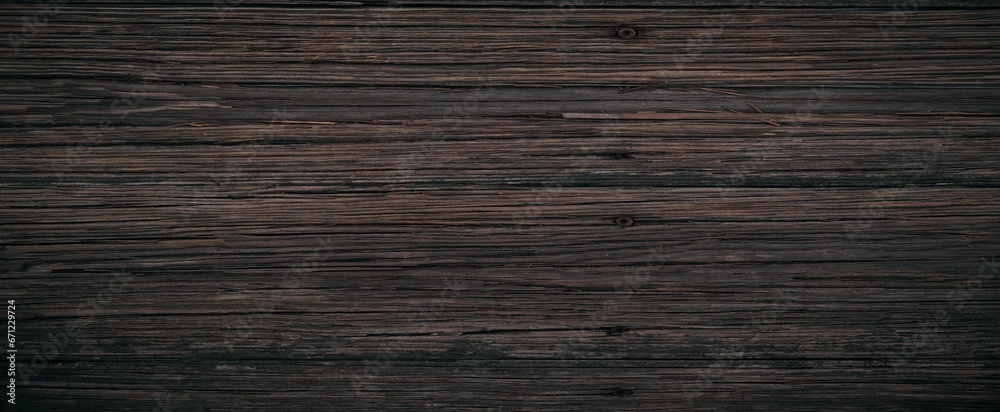 Naklejka premium Dark wood background, old black wood texture for background