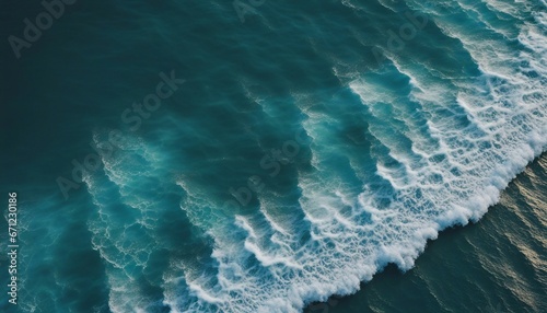 aerial view of ocean sea waves beach, horizontal, close up   © abu