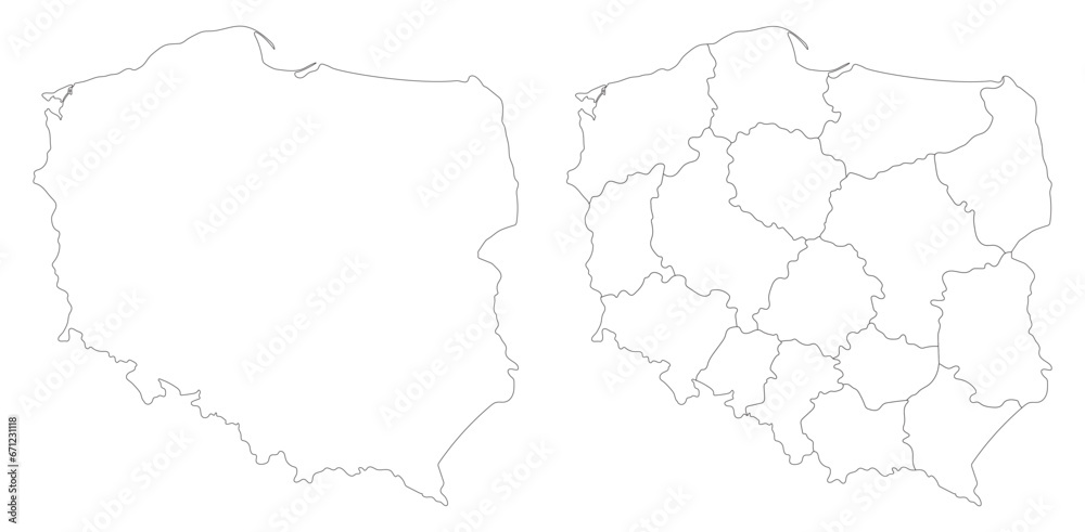 Poland map. Map of Poland in set Poland map. Map of Poland in set