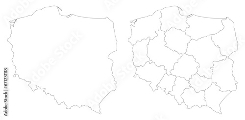 Poland map. Map of Poland in set