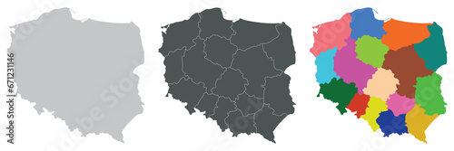 Poland map. Map of Poland in set