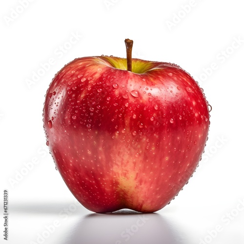 a red apple with water drops on it