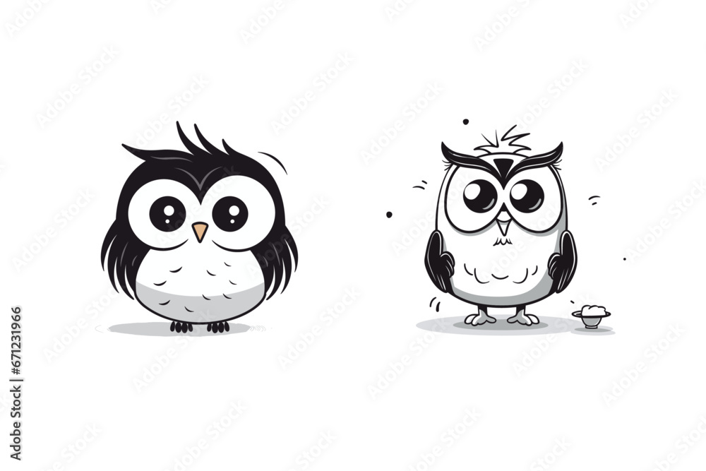 sketches of a simple animated owl character sketches of a simple animated owl character