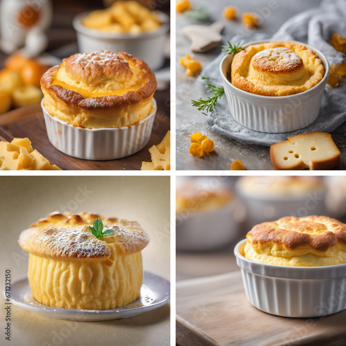 collection of delicious cheese soufle photo