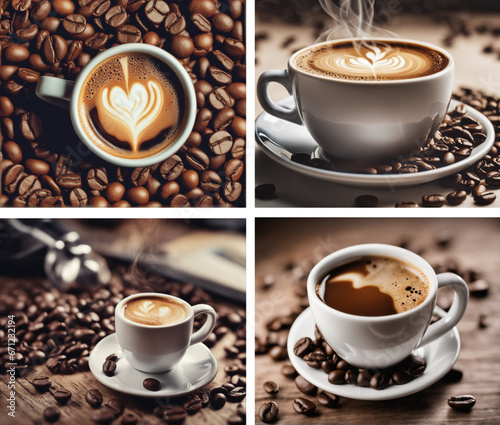 collection of  flavorful coffee cup photo