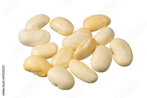 grains of white beans with visible details