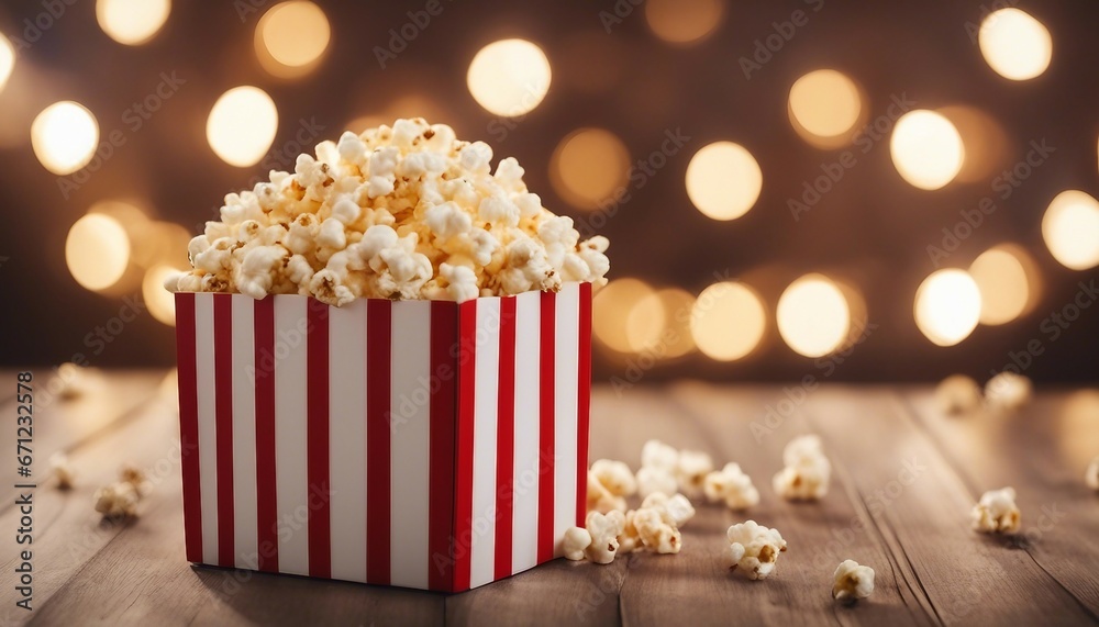 Spilled popcorn and paper bucket in red strip box, isolated background
Spilled popcorn and paper bucket in red strip box, isolated background