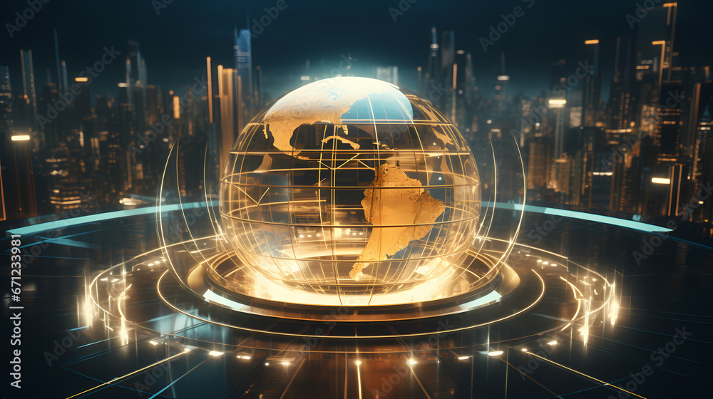 Fototapeta premium Technology style earth PPT background poster wallpaper web page