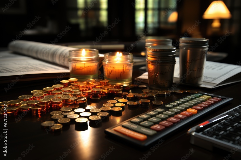 Business trading background with charts, screens and money Business trading background with charts, screens and money