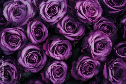 bouquet of purple roses. Generative AI.