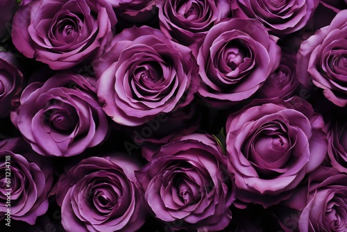 bouquet of purple roses. Generative AI.