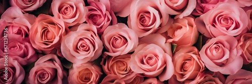 pink roses background. Generative AI.