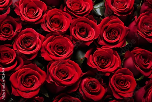 red roses background. Generative AI.
