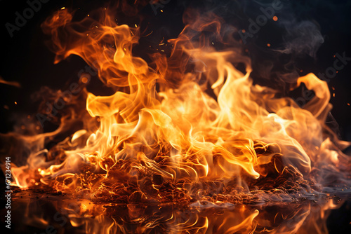 Fire, flames isolated. Design element.