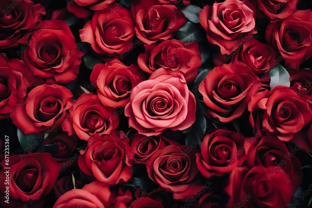 bouquet of red roses. Generative AI. bouquet of red roses. Generative AI.