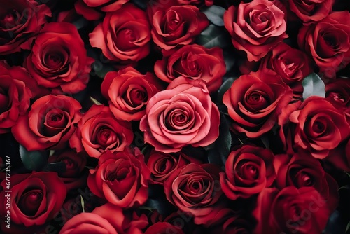 bouquet of red roses. Generative AI.