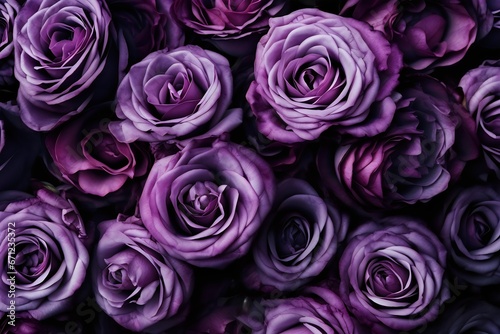bouquet of purple roses. Generative AI.