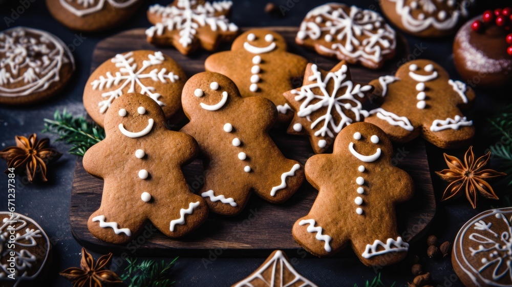 Christmas gingerbread man cookies and spices stock photo Christmas gingerbread man cookies and spices stock photo