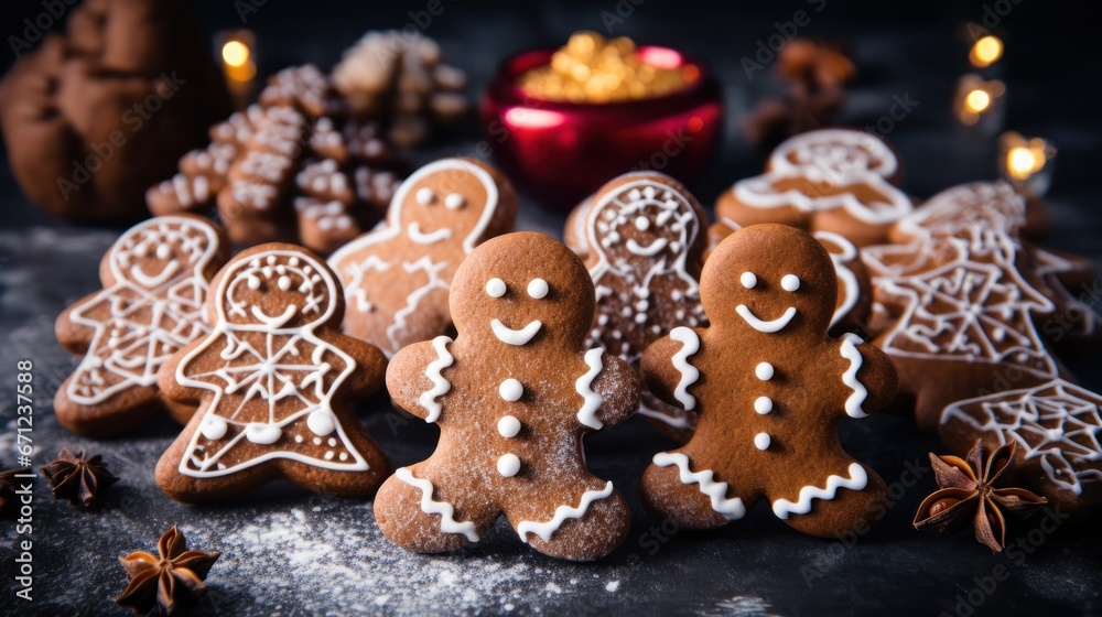 Christmas gingerbread man cookies and spices stock photo Christmas gingerbread man cookies and spices stock photo