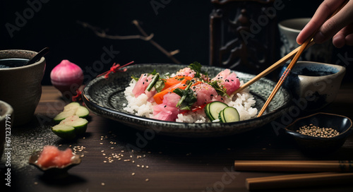 Japonese food in a restaurant