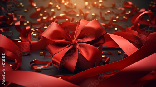 Boxing day. Christmas gift boxe of red ribbon. Christmas. Banner.