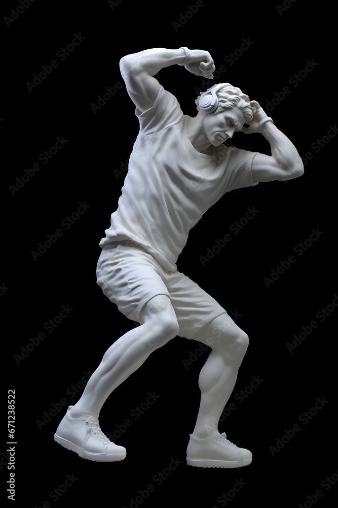 man dancing statue