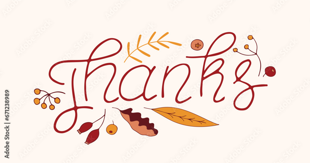 Thanksgiving Day poster for the holiday. Background for postcard, autumn icon. Autumn. Place for text. Vector illustration