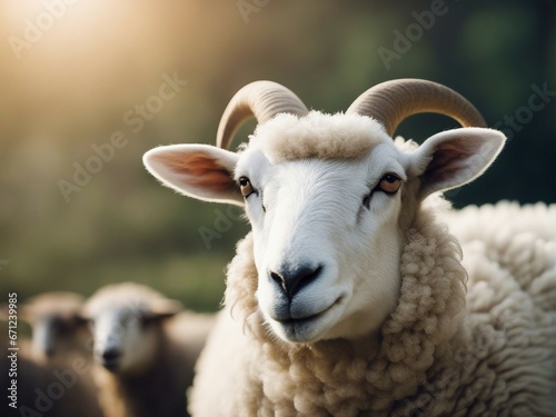 portrait of sheep in the countryside 