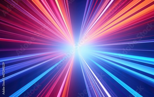 The neon lines converge at a single point, the speed of light