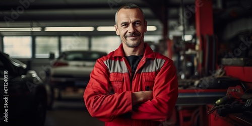 KFZ-Mechaniker in der Werkstatt, Portrait