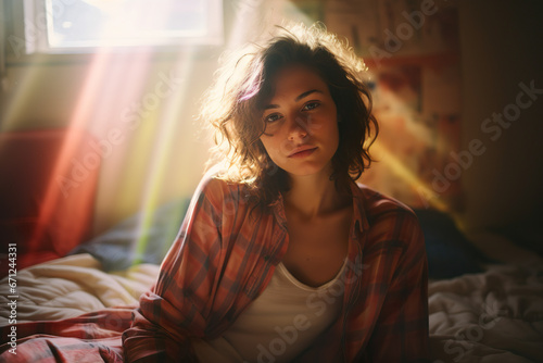 Authentic portrait of a young woman at home | Suitable for blog articles, magazines, etc 