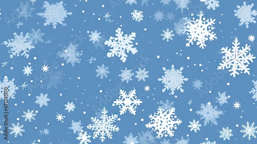  a lot of snow flakes on a blue background with white snow flakes on the bottom of the flakes.  generative ai