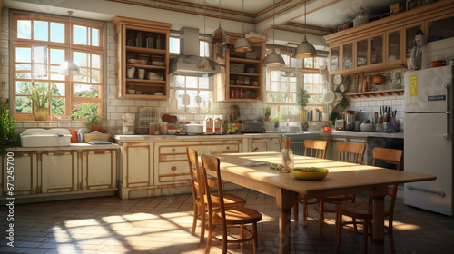 Traditional farmhouse style interior kitchen