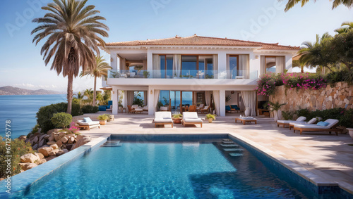 A Mediterranean luxury villa with pool and sea views. © AMERO MEDIA