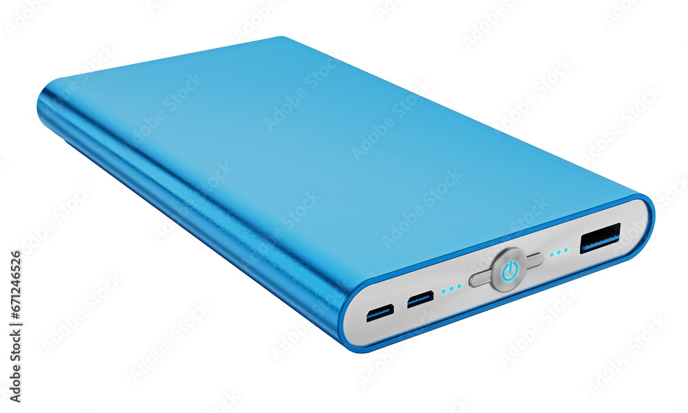 Generic powerbank isolated on transparent background. 3D illustration Generic powerbank isolated on transparent background. 3D illustration