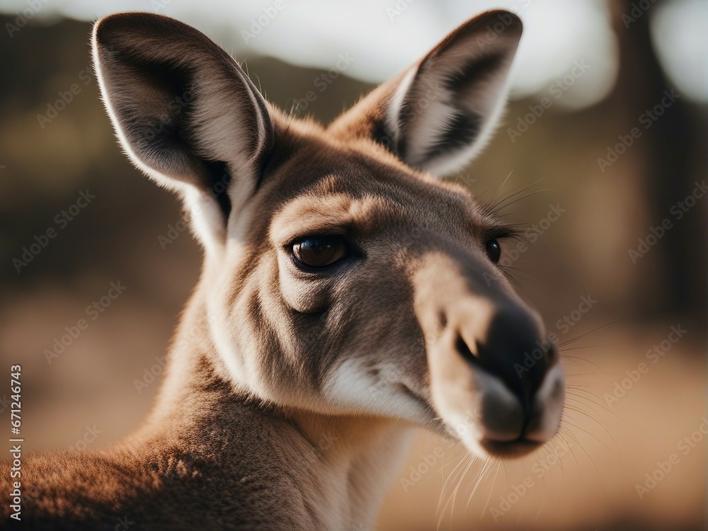 wild kangaroo at the nature by itself