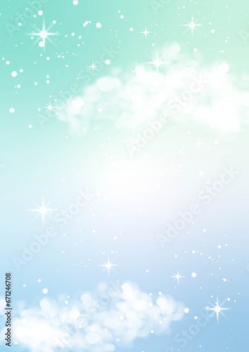 Pastel sky and stars fantasy background. 
