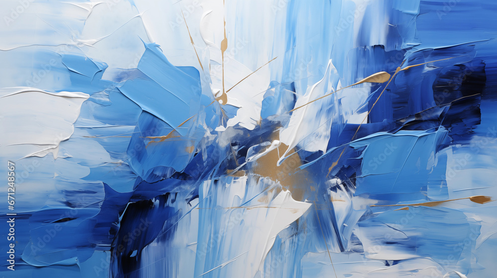 An abstract painting illustrating the "Blue Monday" vibe - obrazy, fototapety, plakaty 