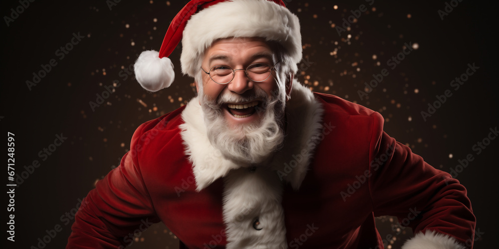 Smiling Santa Claus on a colored background Smiling Santa Claus on a colored background