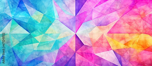 A colorful pattern resembling a kaleidoscope with vibrant geometric shapes and neon watercolor details decorates the background The urban texture is repeated mixed with watercolor elements t