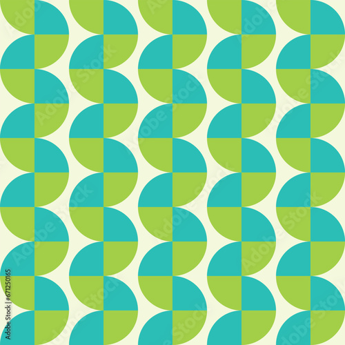 Wallpaper Mural Mid Century Modern abstract shapes seamless pattern in teal and lime green. For Retro Backgrounds, home decor and wallpaper  Torontodigital.ca