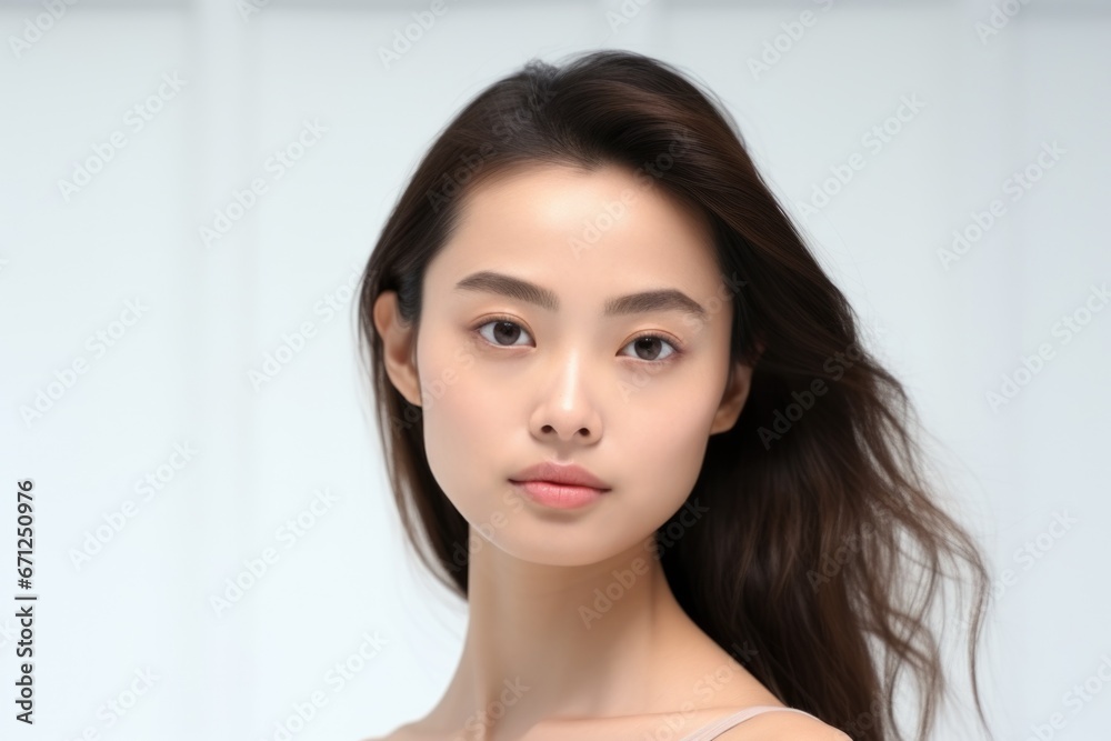 Young charming woman on a light background. Natural makeup. Natural beauty. Young charming woman on a light background. Natural makeup. Natural beauty.