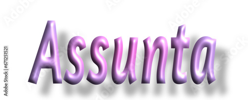 Assunta - pink color - female name - ideal for websites, emails, presentations, greetings, banners, cards, books, t-shirt, sweatshirt, prints, cricut, silhouette,	