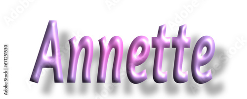 Annette - pink color - female name - ideal for websites, emails, presentations, greetings, banners, cards, books, t-shirt, sweatshirt, prints, cricut, silhouette,	 photo
