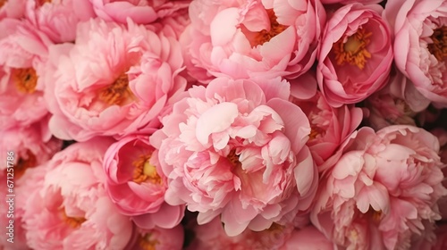 Beautiful pink peonies as background closeup view 