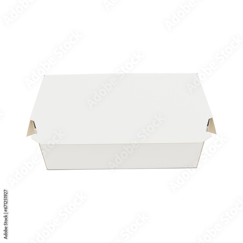 An image of a burger box isolated on a white background