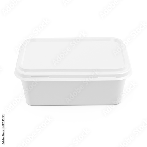 A blank image of a butter tub lid isolated on a white background