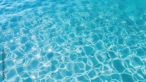 Blue ripped sea water as swimming pool Crystal clear ocean lagoon bay turquoise blue azure water surface closeup natural