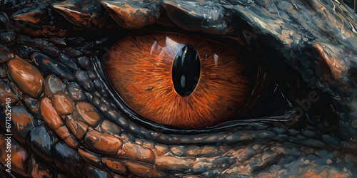 close up of an eye  dragon  reptile 