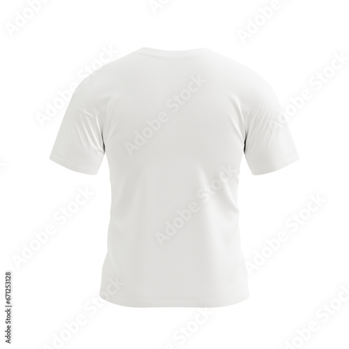 A invisible mannequin with a blank t-shirt isolated on a white background